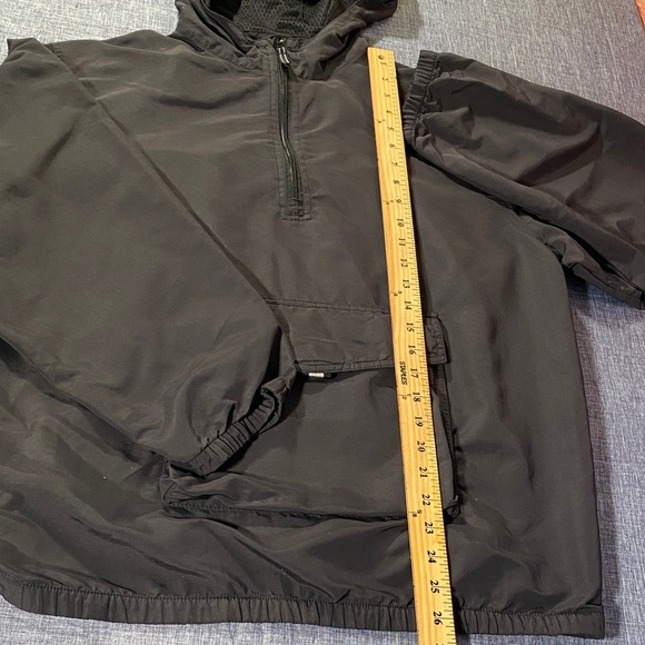 Lands’ End XL Black Half-Zip Hooded Windbreaker Jacket Men’s Outdoor Nylon Mesh - Picture 9 of 10